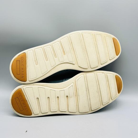 Cole Haan Shoes Mens 10 Blue Suede Original Grand Wingtip Oxford Lace Up Brougue - Picture 8 of 11